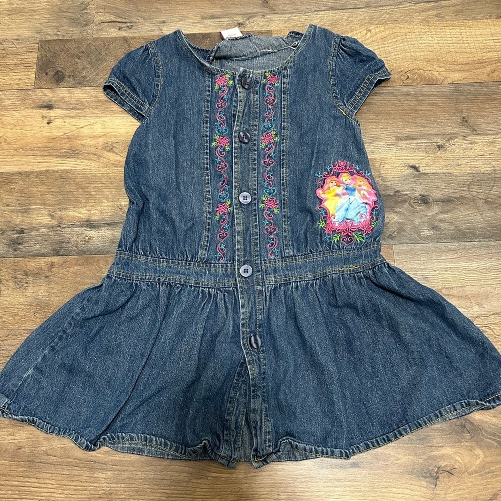 Disney vintage Blue Denim with Pink Floral Embroidery 1990’2000